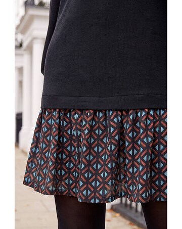 Roman Geometric Mix Print Mini Dress