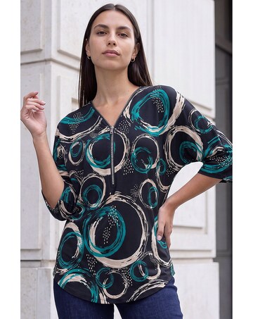 Roman Abstract Zip Top