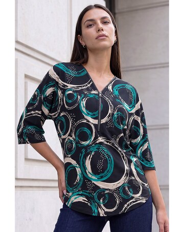 Roman Abstract Zip Top