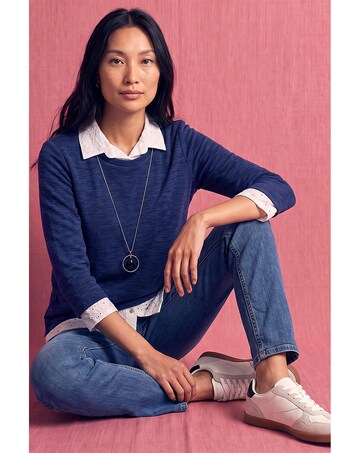 Roman Mock Broderie Shirt Necklace Top