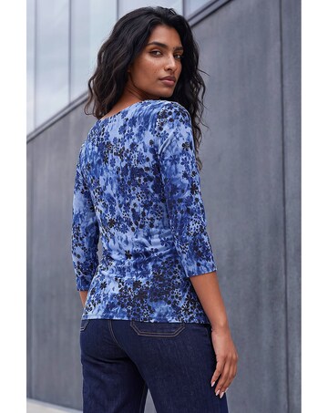 Roman Shadow Floral Cowl Neck Top