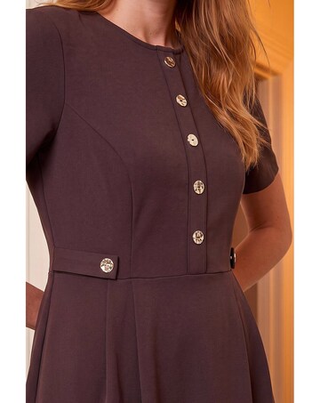 Roman Button Detail Midi Dress