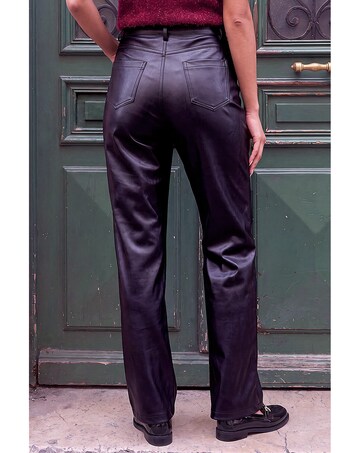 Roman Faux Leather Straight Leg Jean