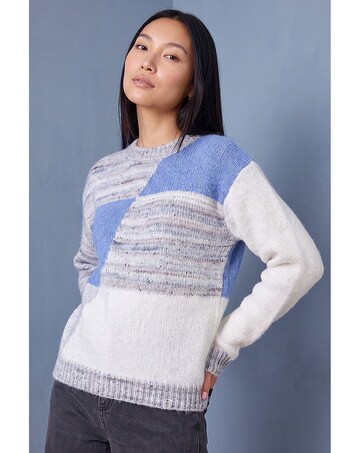Roman Textured Colour Block Knit Jumper