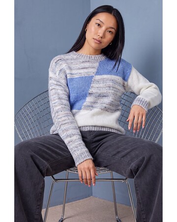 Roman Textured Colour Block Knit Jumper