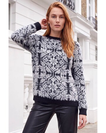 Roman Fluffy Pattern Knit Jumper