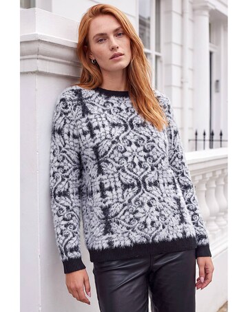 Roman Fluffy Pattern Knit Jumper