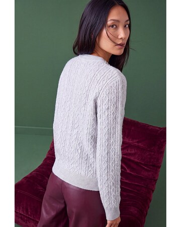 Roman Cable Embellished Neck Jumper
