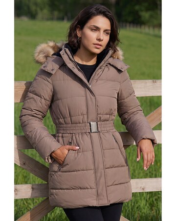 Roman Faux Fur Padded Belt Coat