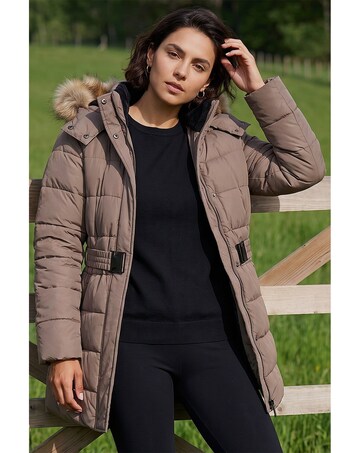 Roman Faux Fur Padded Belt Coat