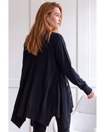 Roman Buttoned Side Hanky Hem Jumper