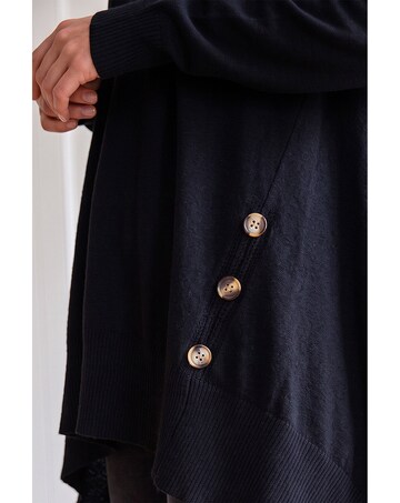 Roman Buttoned Side Hanky Hem Jumper