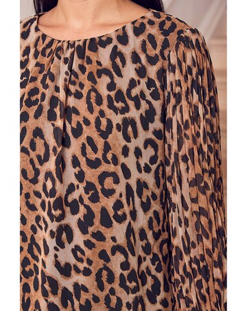 Roman Animal Print Pleat Top