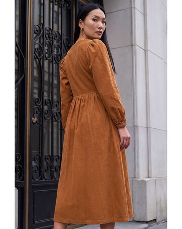 Roman Button Through Corduroy Dress