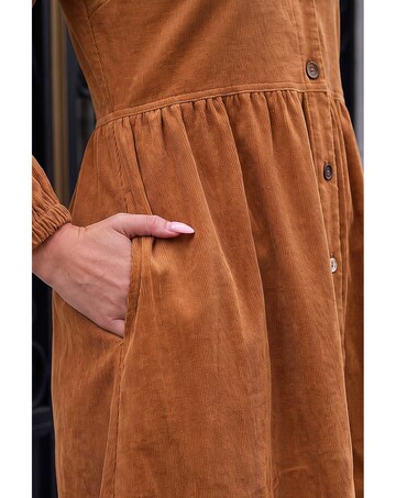 Roman Button Through Corduroy Dress