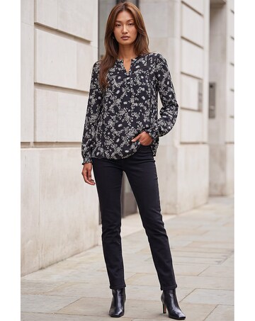 Roman Floral Print Long Sleeve Top