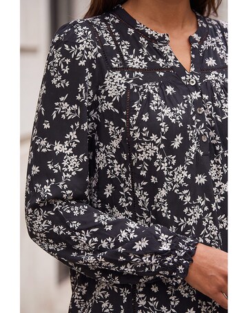 Roman Floral Print Long Sleeve Top