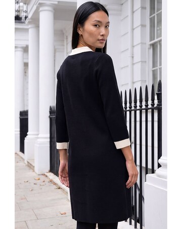 Roman Contrast Collar Knitted Dress
