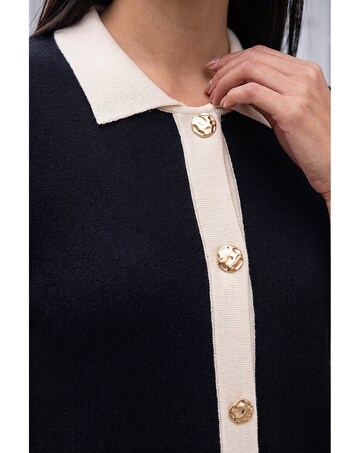 Roman Contrast Collar Knitted Dress