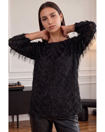 Roman Shimmer Jacquard Top