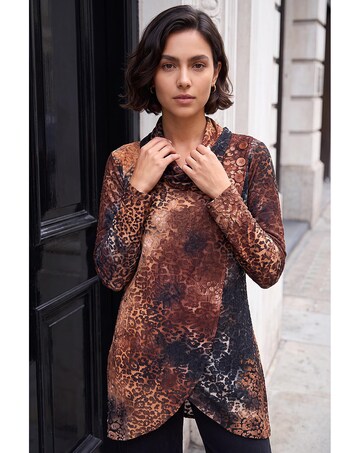 Roman Animal Burnout Tunic Top