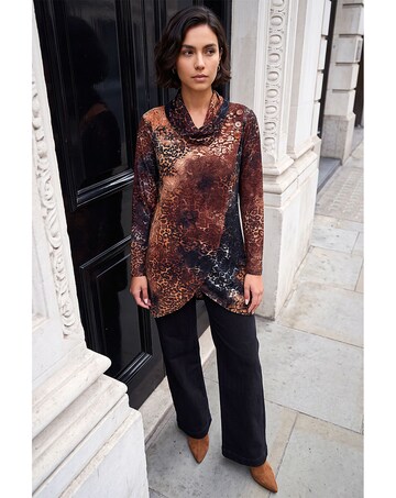 Roman Animal Burnout Tunic Top