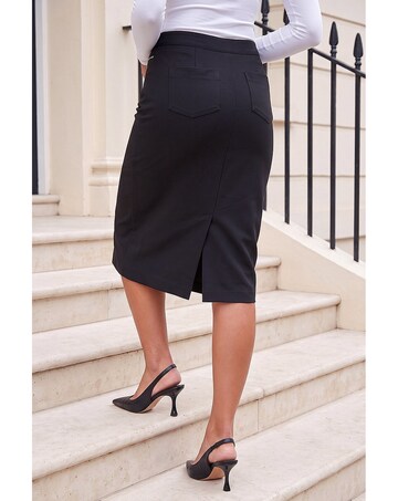 Roman Zip Ponte Pencil Skirt