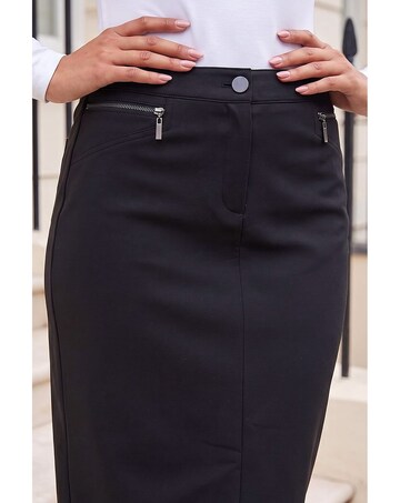 Roman Zip Ponte Pencil Skirt