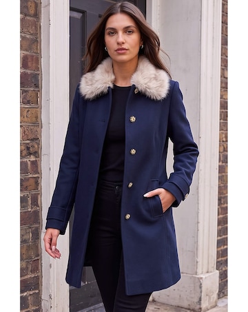 Roman Faux Fur Tipped Dolly Coat