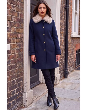 Roman Faux Fur Tipped Dolly Coat