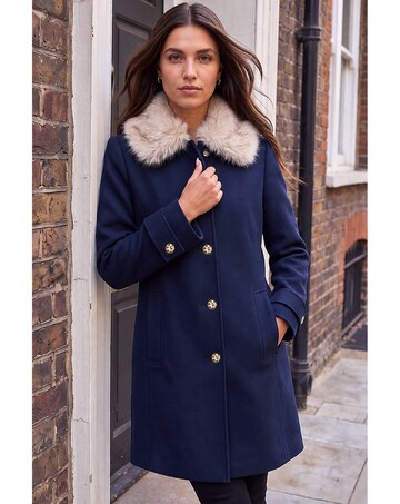 Roman Faux Fur Tipped Dolly Coat