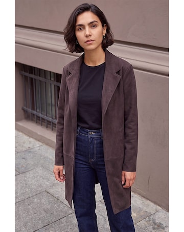 Roman Suedette Longline Jacket