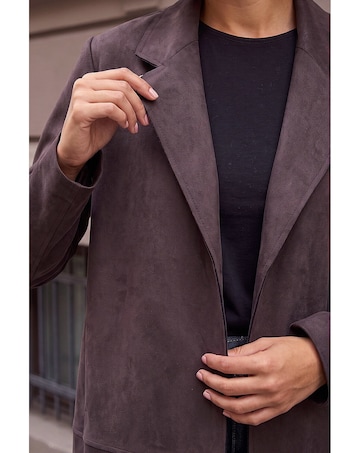 Roman Suedette Longline Jacket