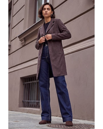 Roman Suedette Longline Jacket