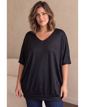 Roman Curve Jersey Bubble Hem Top