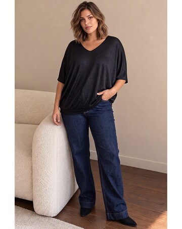 Roman Curve Jersey Bubble Hem Top