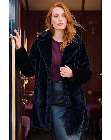 Roman Faux Fur Longline Coat