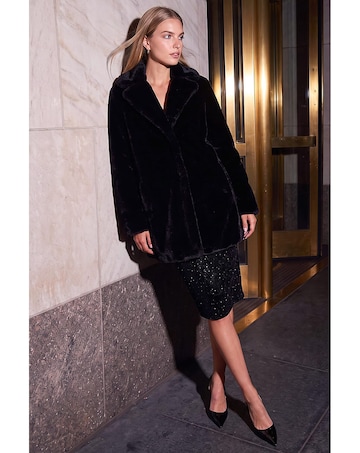 Roman Faux Fur Longline Coat