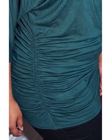 Roman Curve Ruched Stretch Top