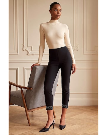 Roman Sparkly Cropped Stretch Trouser