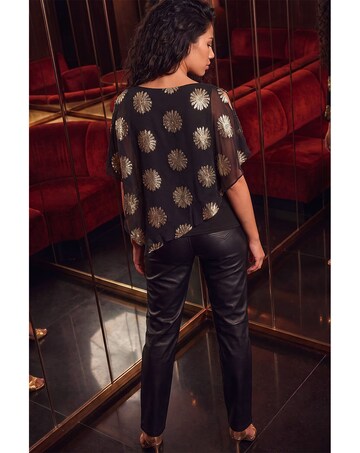 Roman Floral Jacquard Overlay Top