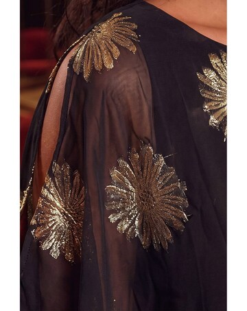 Roman Floral Jacquard Overlay Top