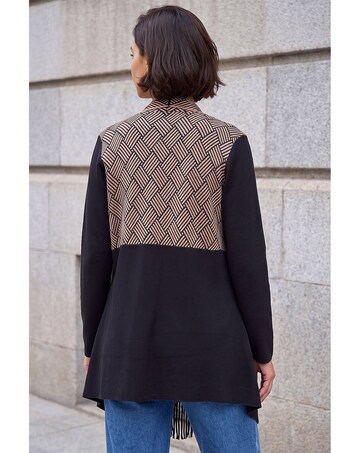 Roman Pattern Fringe Cardigan