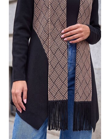 Roman Pattern Fringe Cardigan