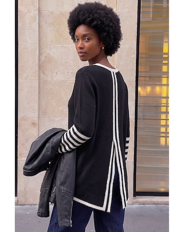 Roman Contrast Stripe Detail Knit Jumper