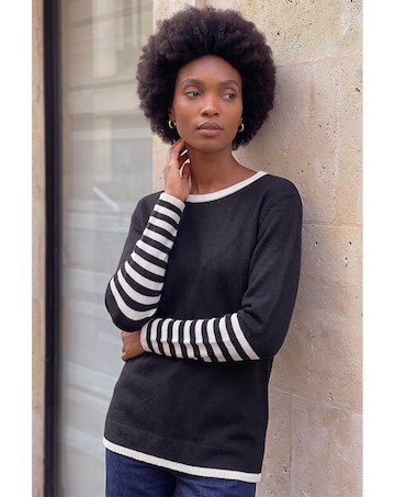 Roman Contrast Stripe Detail Knit Jumper