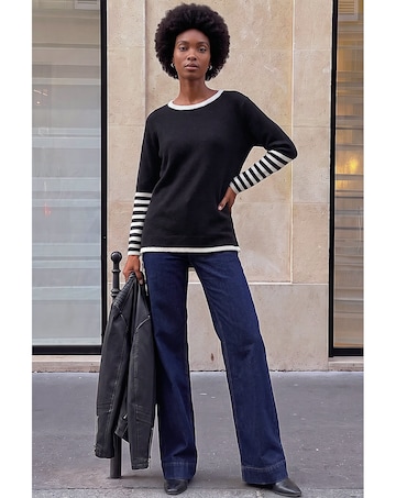 Roman Contrast Stripe Detail Knit Jumper