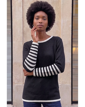 Roman Contrast Stripe Detail Knit Jumper