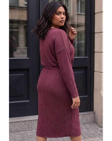 Roman Curve Tie Waist Texture Dress