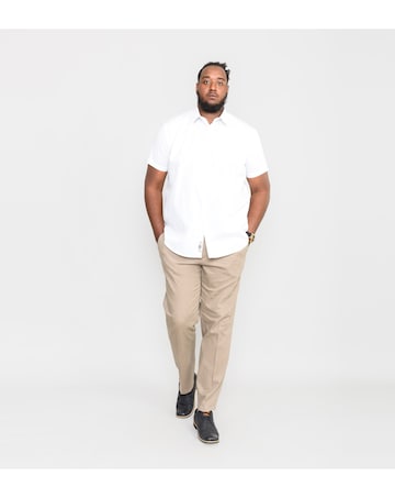 D555 Big & Tall Delmar Short Sleeve Easy Iron Classic Shirt with Pocket - White